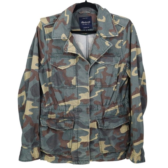 Madewell Jacket Womens Size Medium Army‎ Green Outbound Camoflauge Utility A1299 - Picture 1 of 6